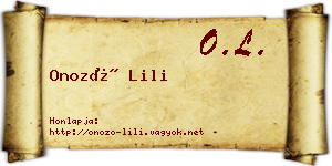 Onozó Lili névjegykártya