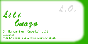 lili onozo business card