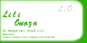 lili onozo business card